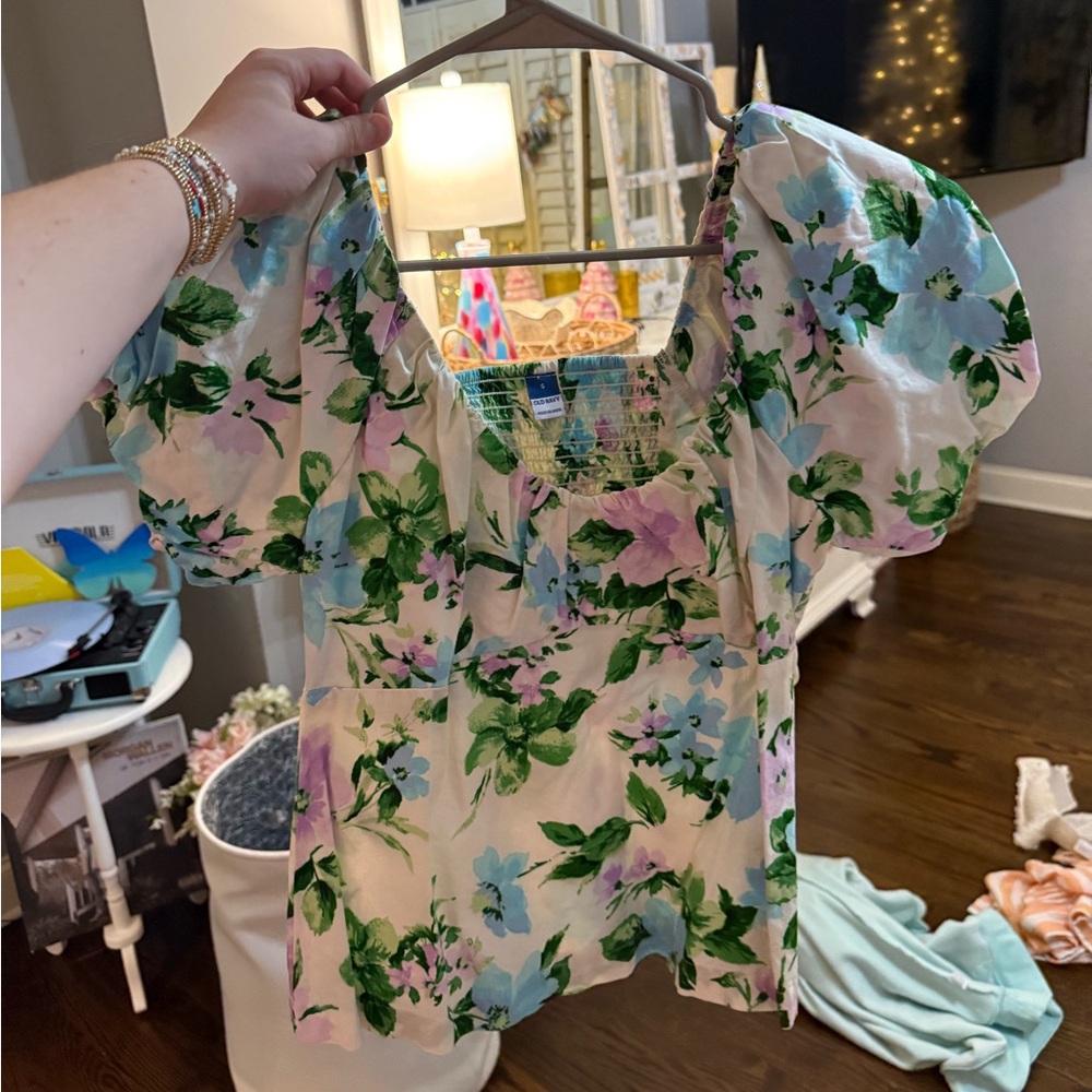 Floral Puff Sleeve Top old navy